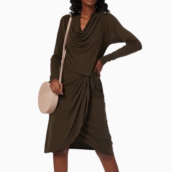 Ted Baker Dresses & Skirts - Ted BAKER Neyda Olive Long Sleeve Draped Jersey Knit Dress